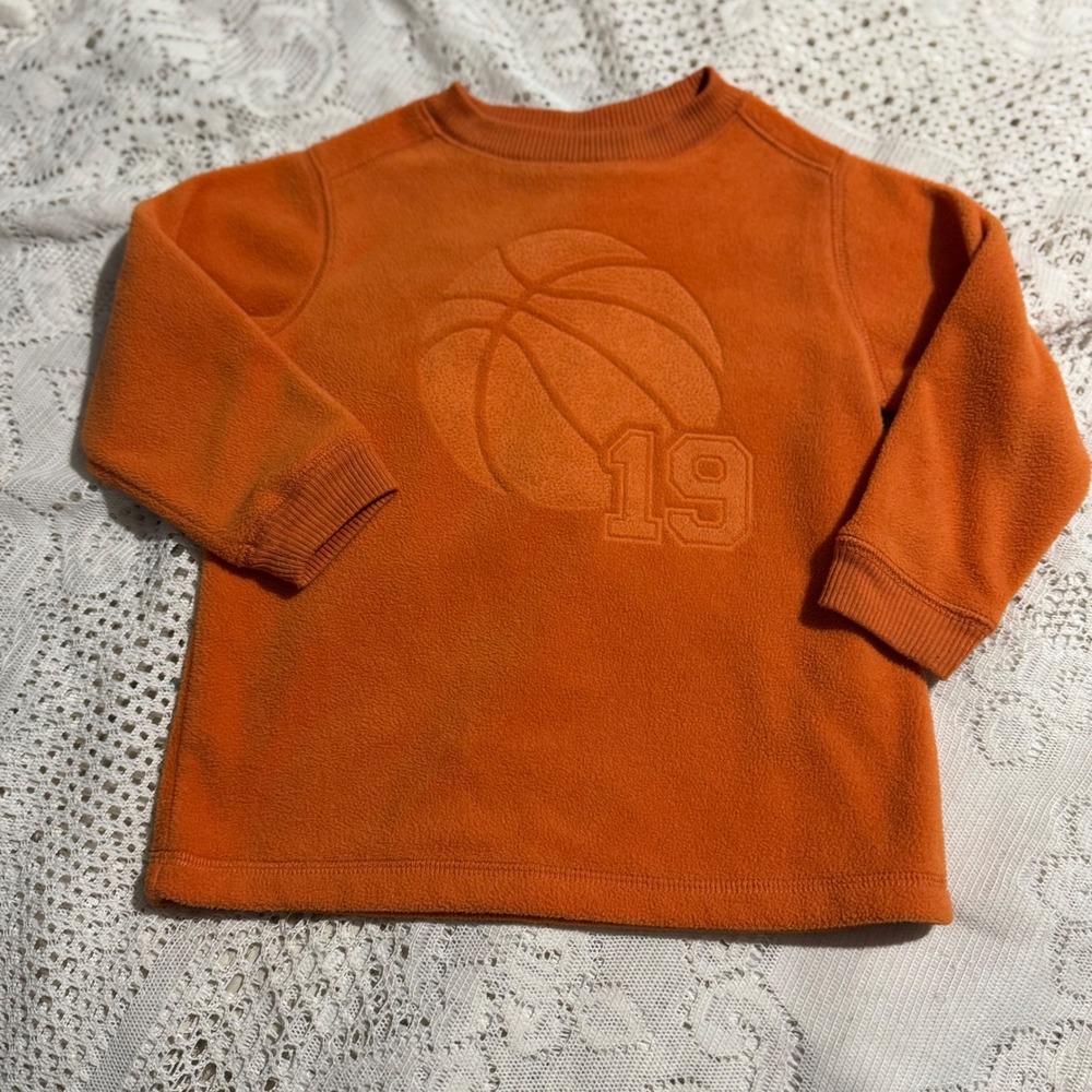 Jumping Beans Orange Fleece Basketball Graphic Long Sleeve Sweatshirt Kids 2T